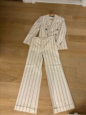 Ralph Lauren Striped Wide-Leg linen set